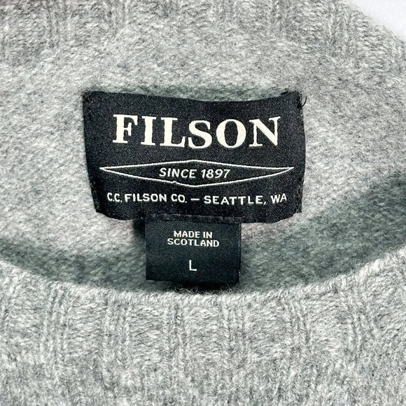 FILSON Gray Knit Wool Minimalist Sweater Large - Picture 2 of 4